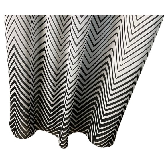 Amanda Lane Black White Chevron Maxi Dress Women's 14W Pleated Bodice - Picture 6 of 9